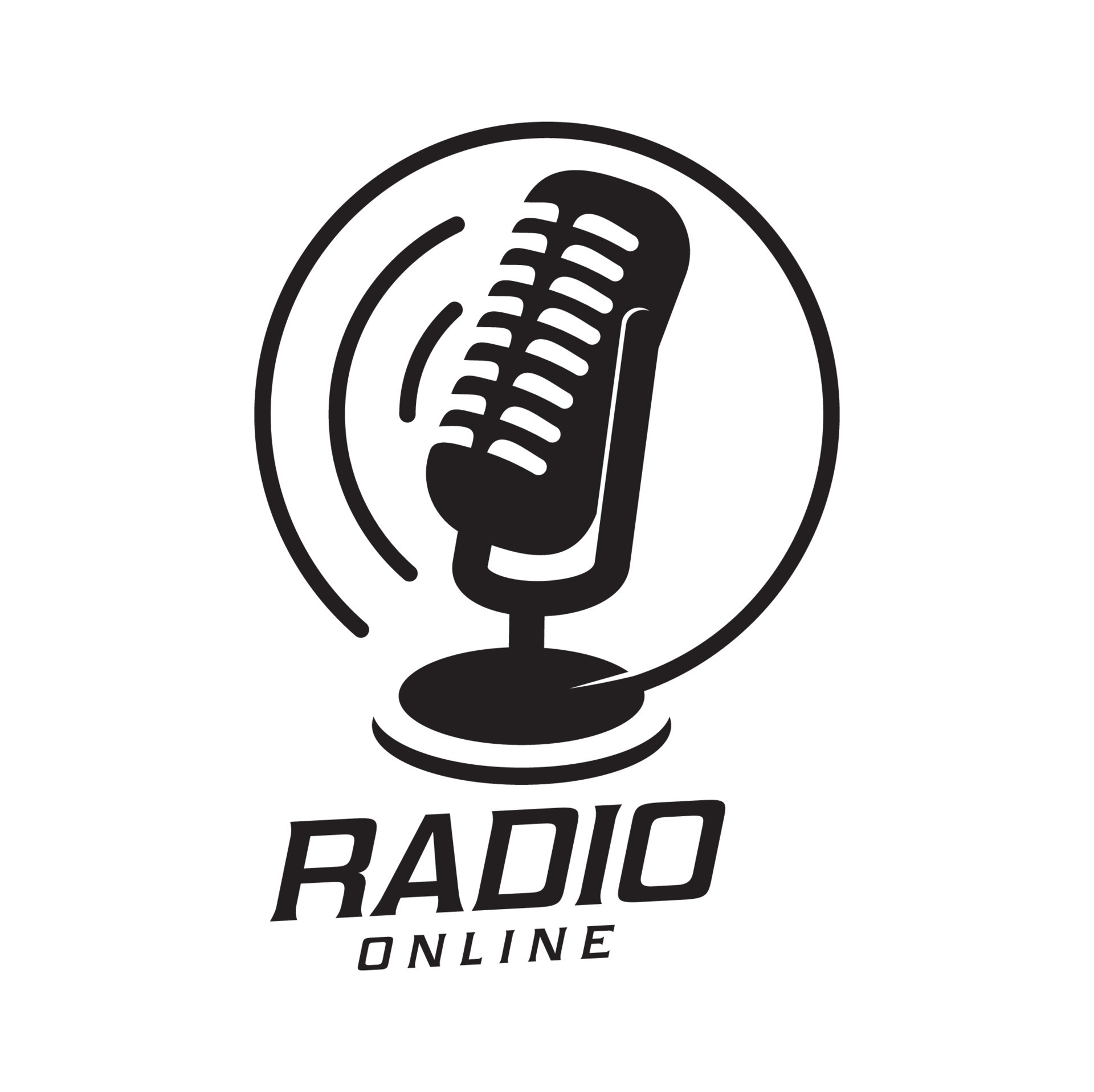 online radio station vintage icon or symbol vector